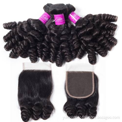 CELIE Factory Price Fumi Curly 4x4 Lace Closure Good Quality Top Closure Human Hair Virgin Closure Hair Extension